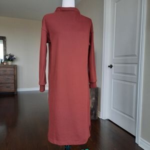 Uniqlo Rust Fleece Long Dress Size Small